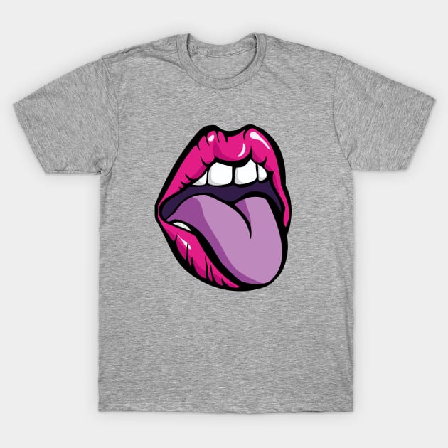 Tongue | Mouth | Lips T-Shirt by NJORDUR